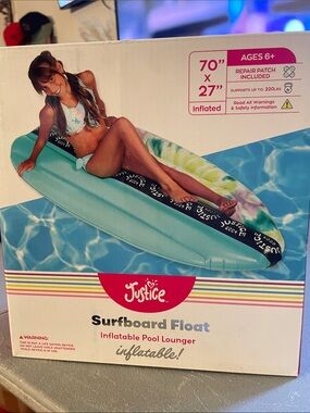 Justice Girls Aqua & Tie-Dye Surfboard Float